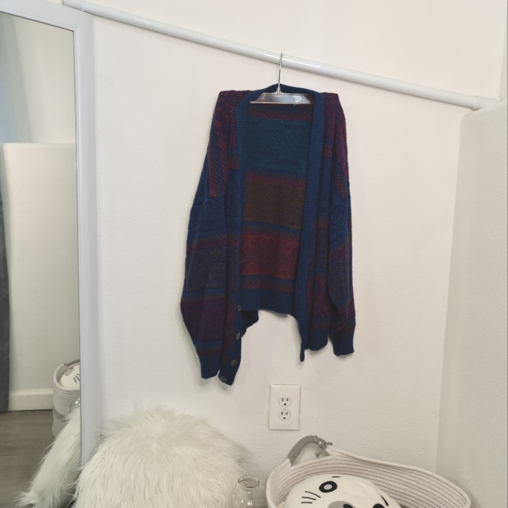 Blue patterned cardigan